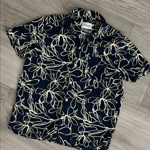 Navy Floral Men's Shirt